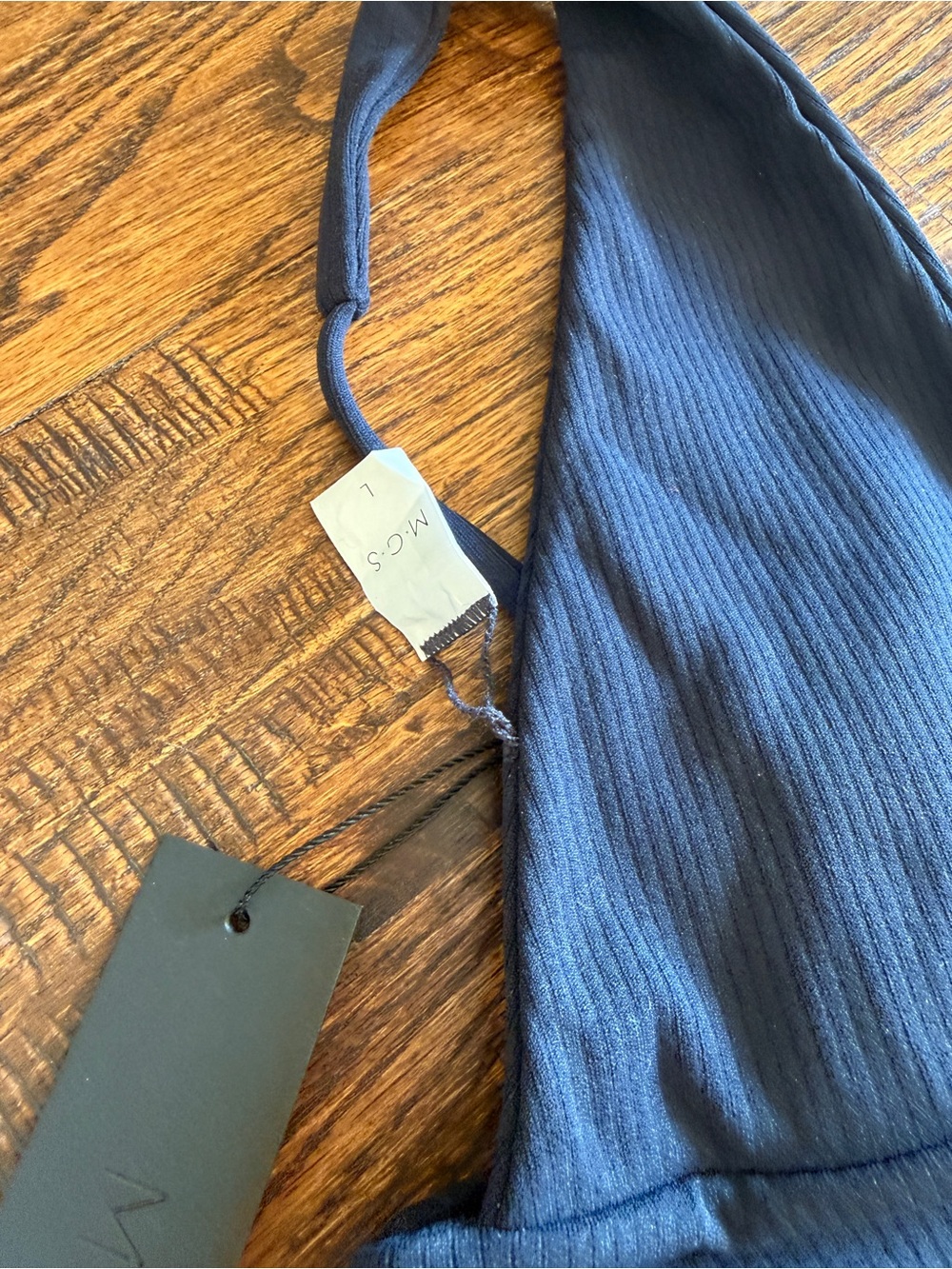 MGS Navy Ribbed Triangle Bikini Set - Picture 3 of 4